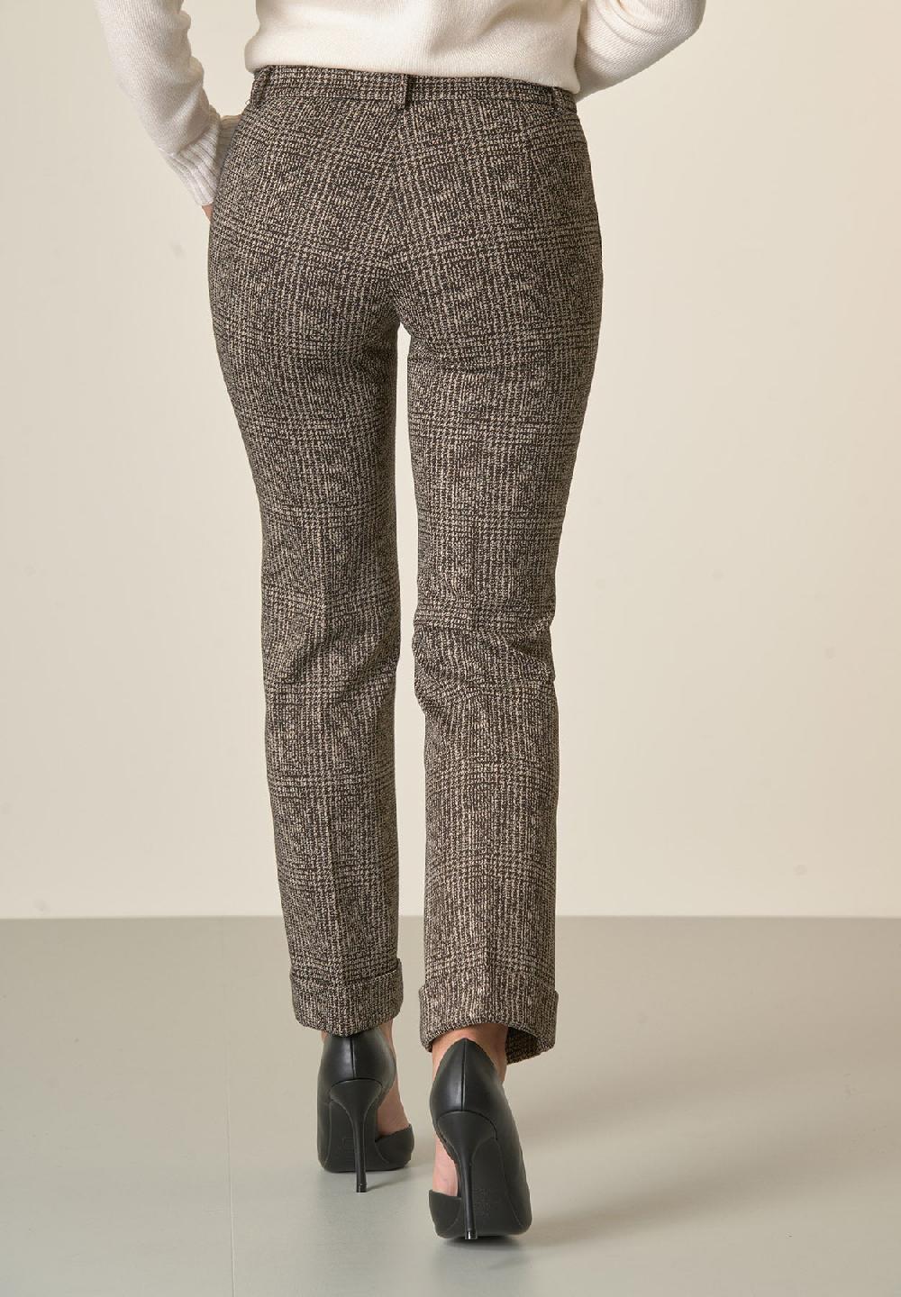 Angelico Pantalone grigio scuro quadri con risvolto Ultimi tre giorni