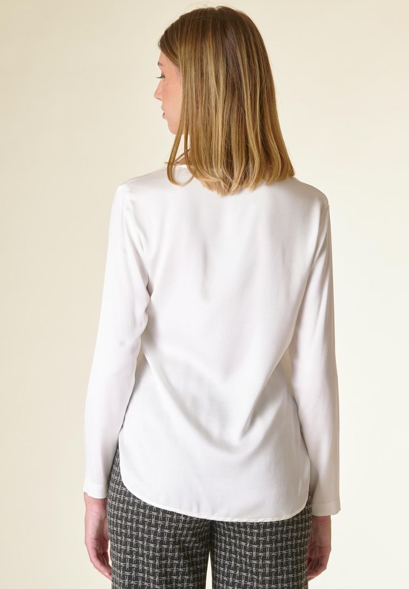 Angelico Blusa panna manica lunga raso viscosa Only for today