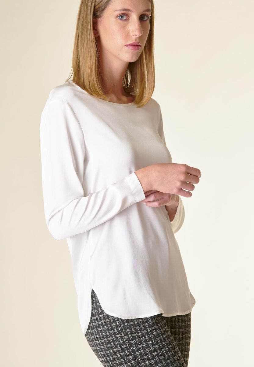 Angelico Blusa panna manica lunga raso viscosa Only for today