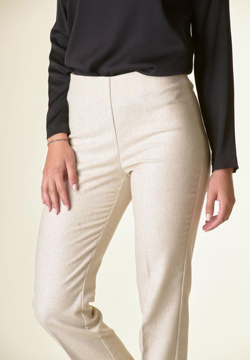 Angelico Pantalone beige spigato sigaretta lana Offerta speciale della fabbrica