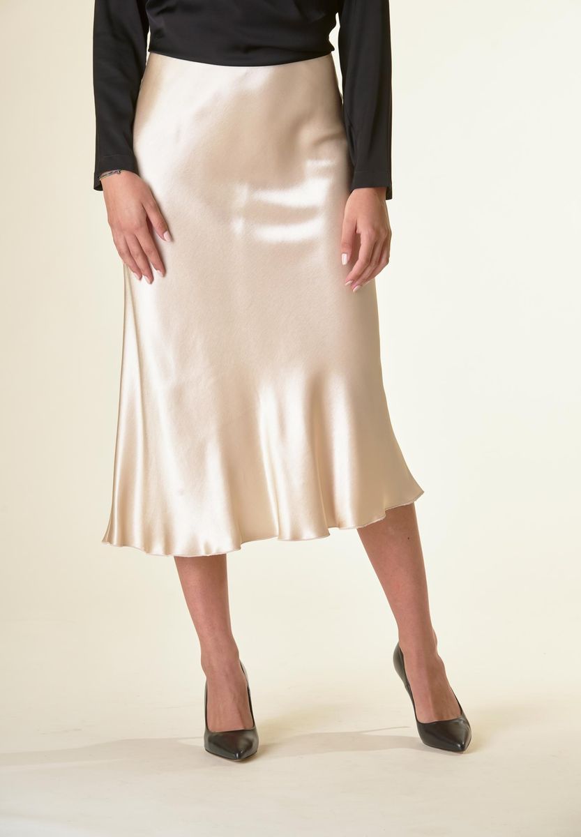 Angelico Longuette avorio satin svasata Discount Store per i nuovi prodotti
