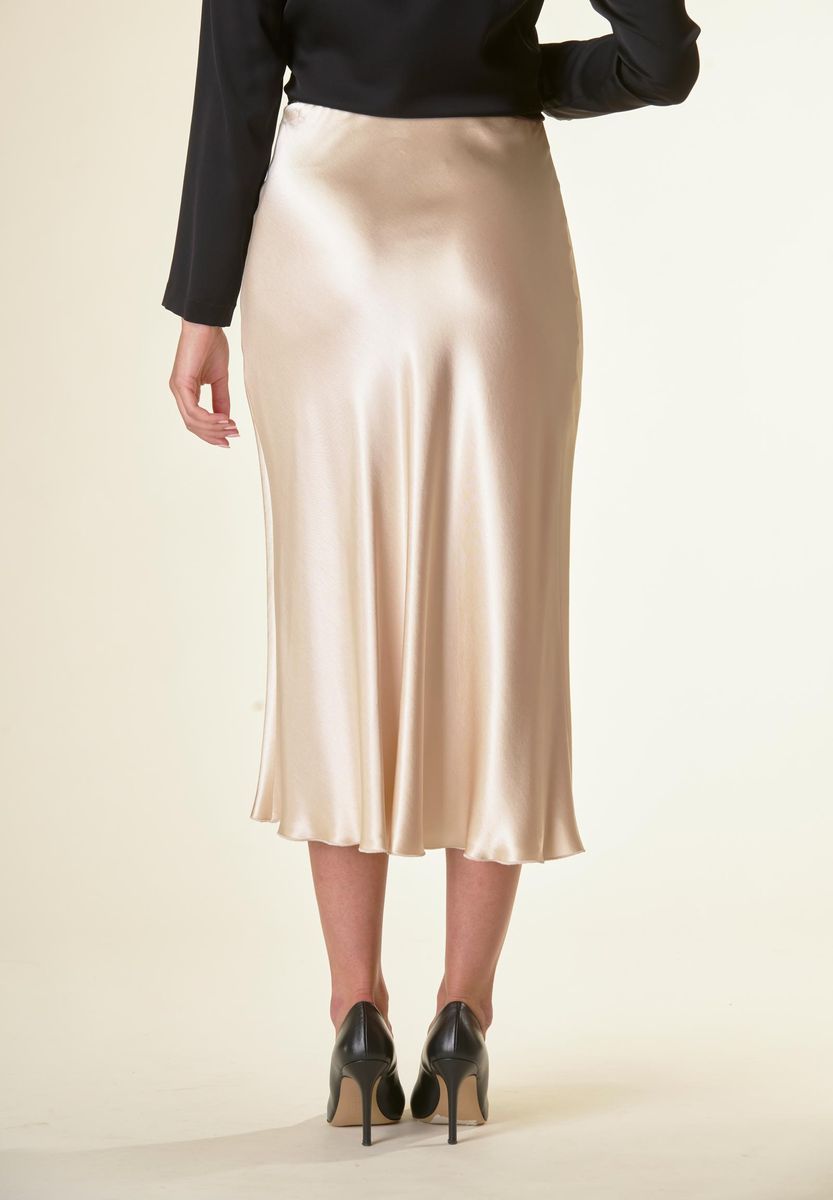 Angelico Longuette avorio satin svasata Discount Store per i nuovi prodotti