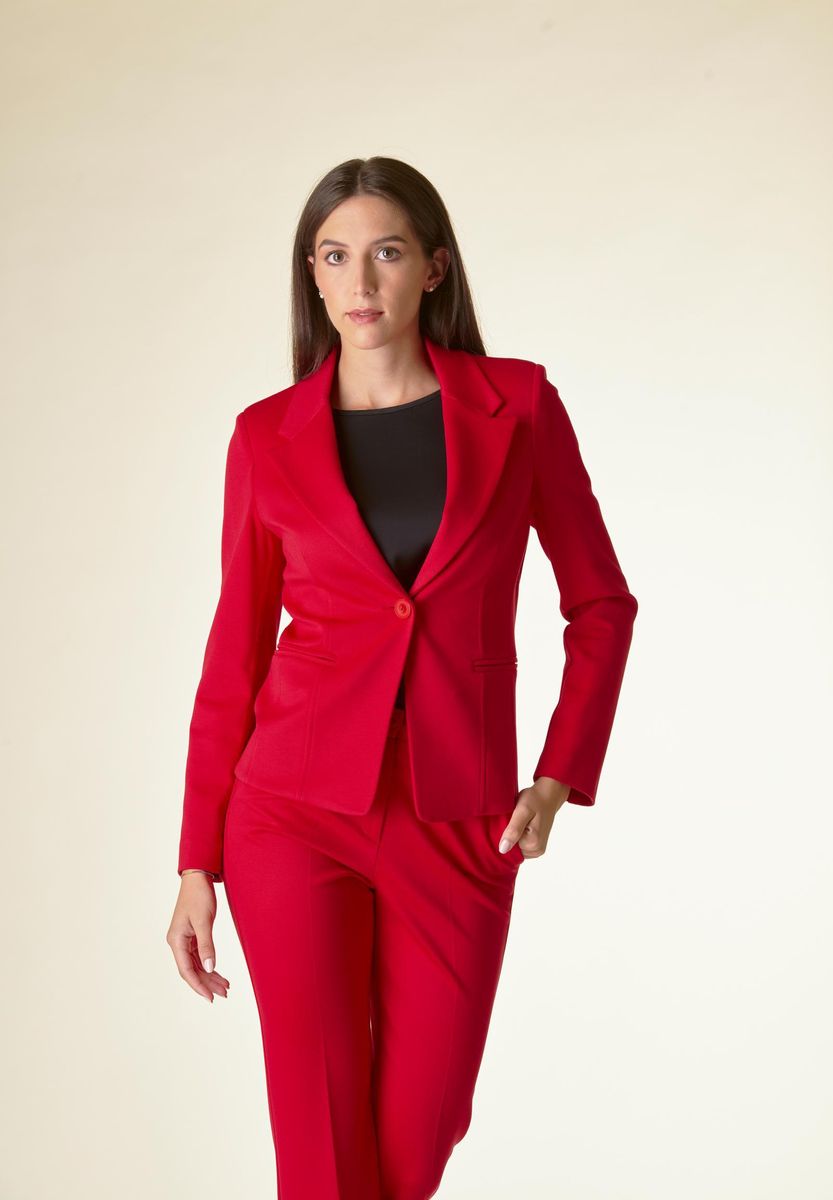 Angelico Giacca rossa 1 bottone sciancrata twill 50% di sconto con spedizione gratuita