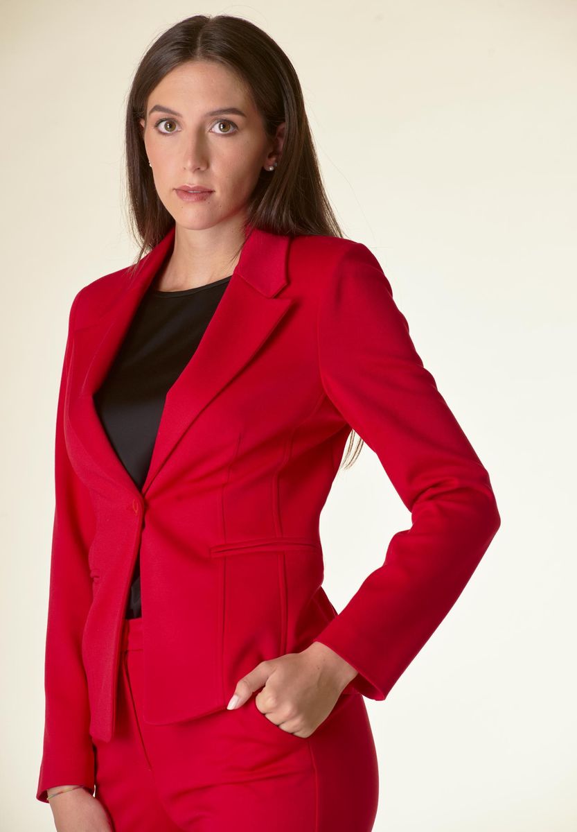 Angelico Giacca rossa 1 bottone sciancrata twill 50% di sconto con spedizione gratuita
