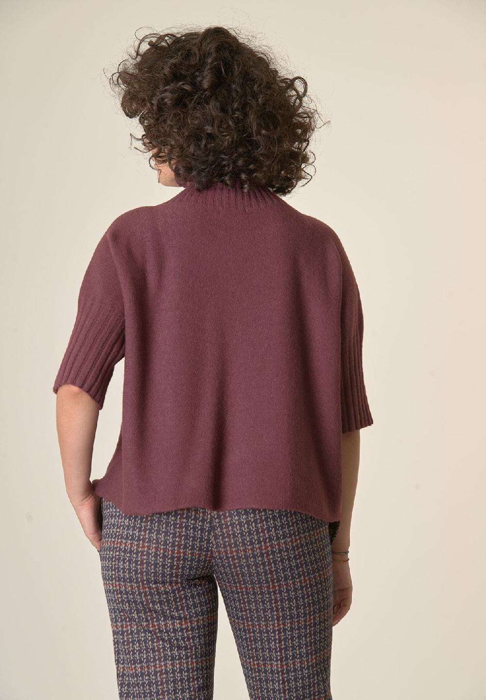 Angelico Lupetto bordeaux soft manica 3/4 Officina