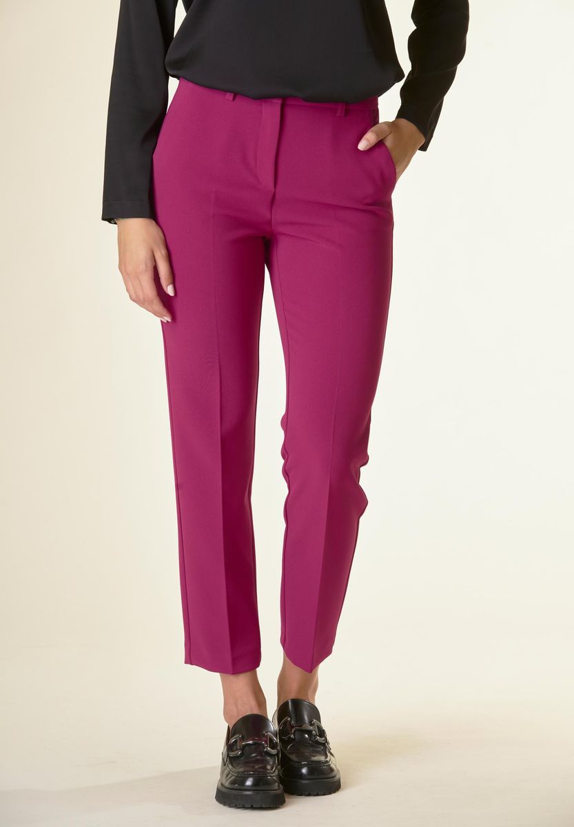 Angelico Pantalone ciclamino crepe sigaretta Esporta salva