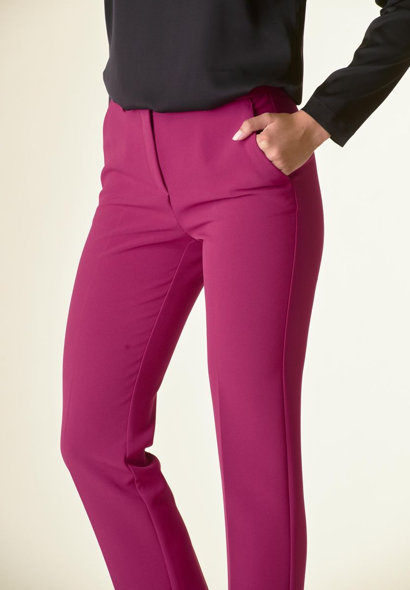 Angelico Pantalone ciclamino crepe sigaretta Esporta salva