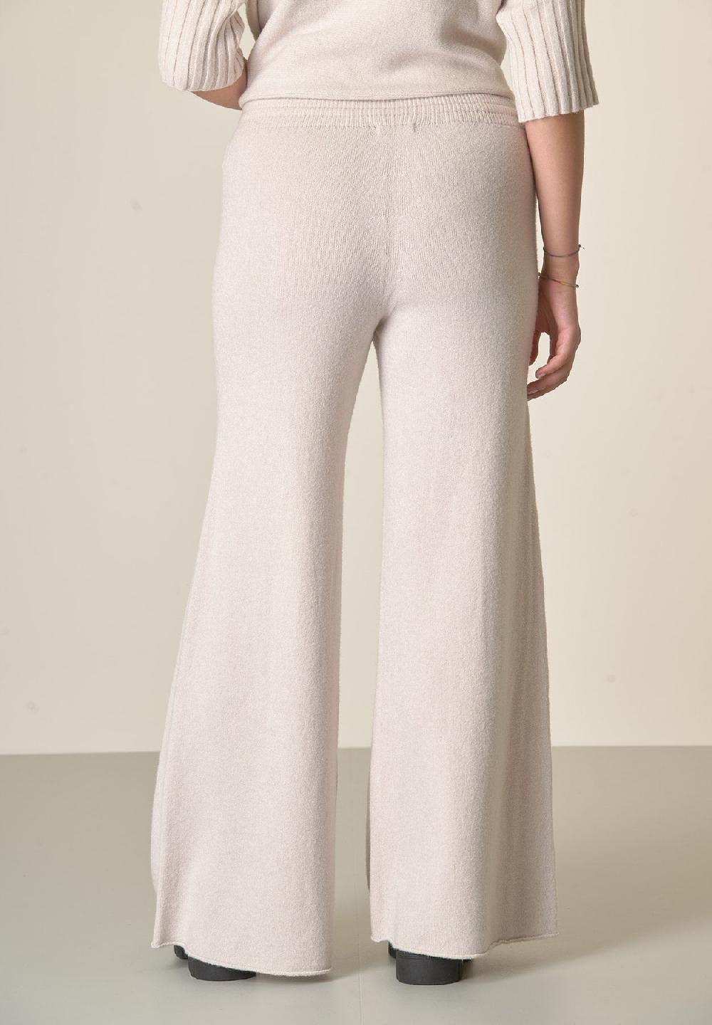 Angelico Pantalone avorio in maglia con coulisse Promozione