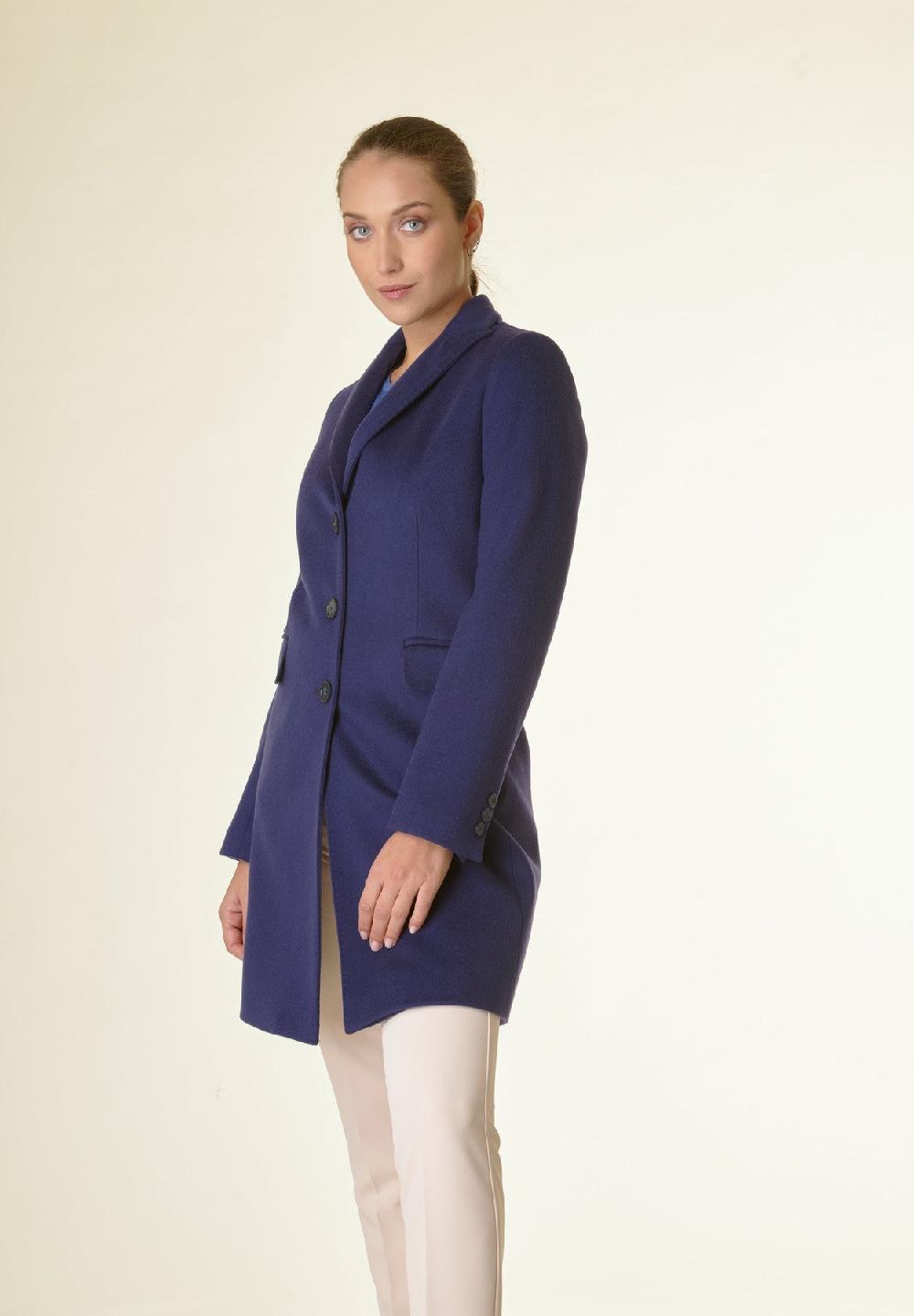 Angelico Cappotto blu corto lana cashmere Spedizione Gratuita