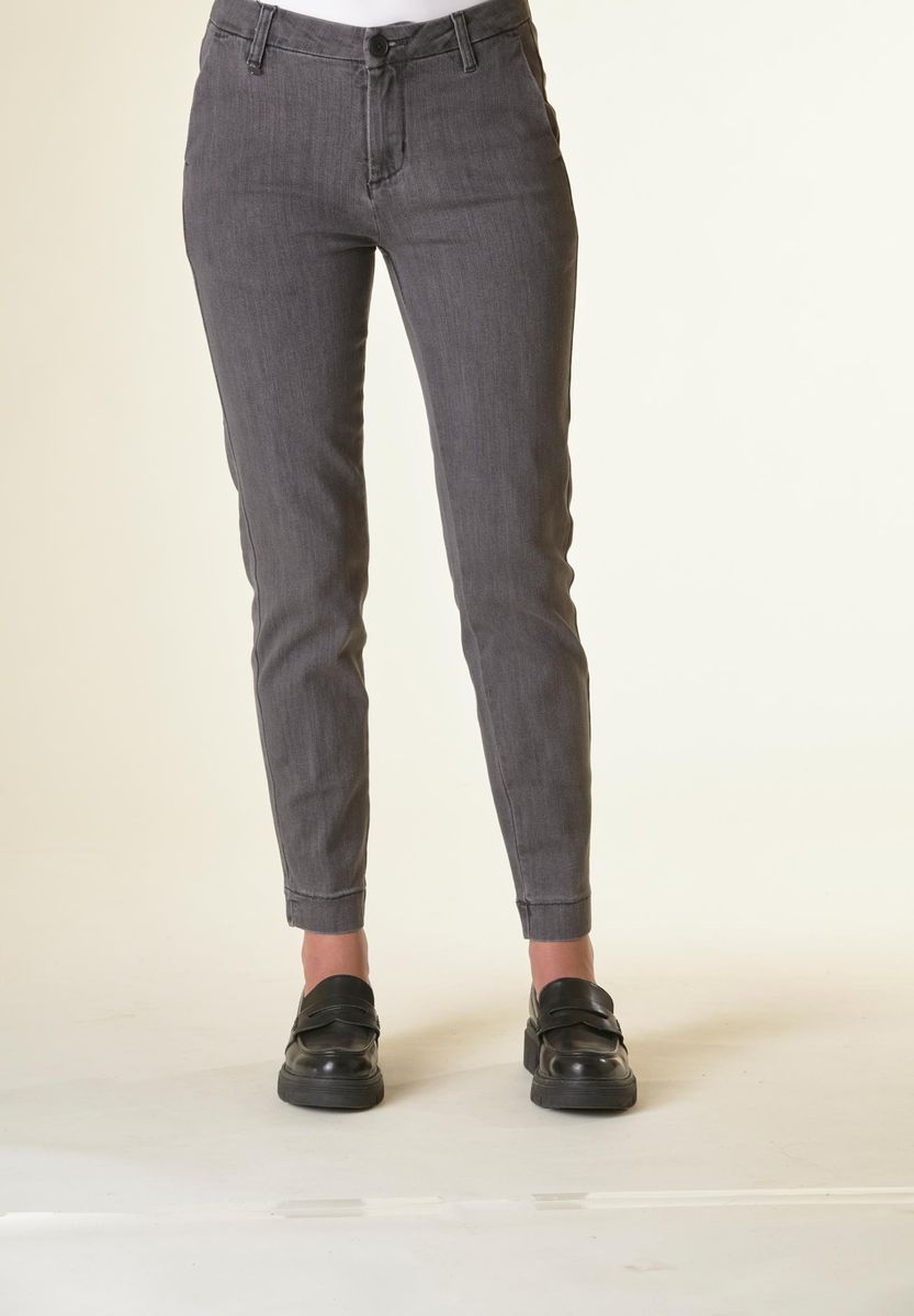 Angelico Jeans grigio sigaretta tasche america Consegna Veloce