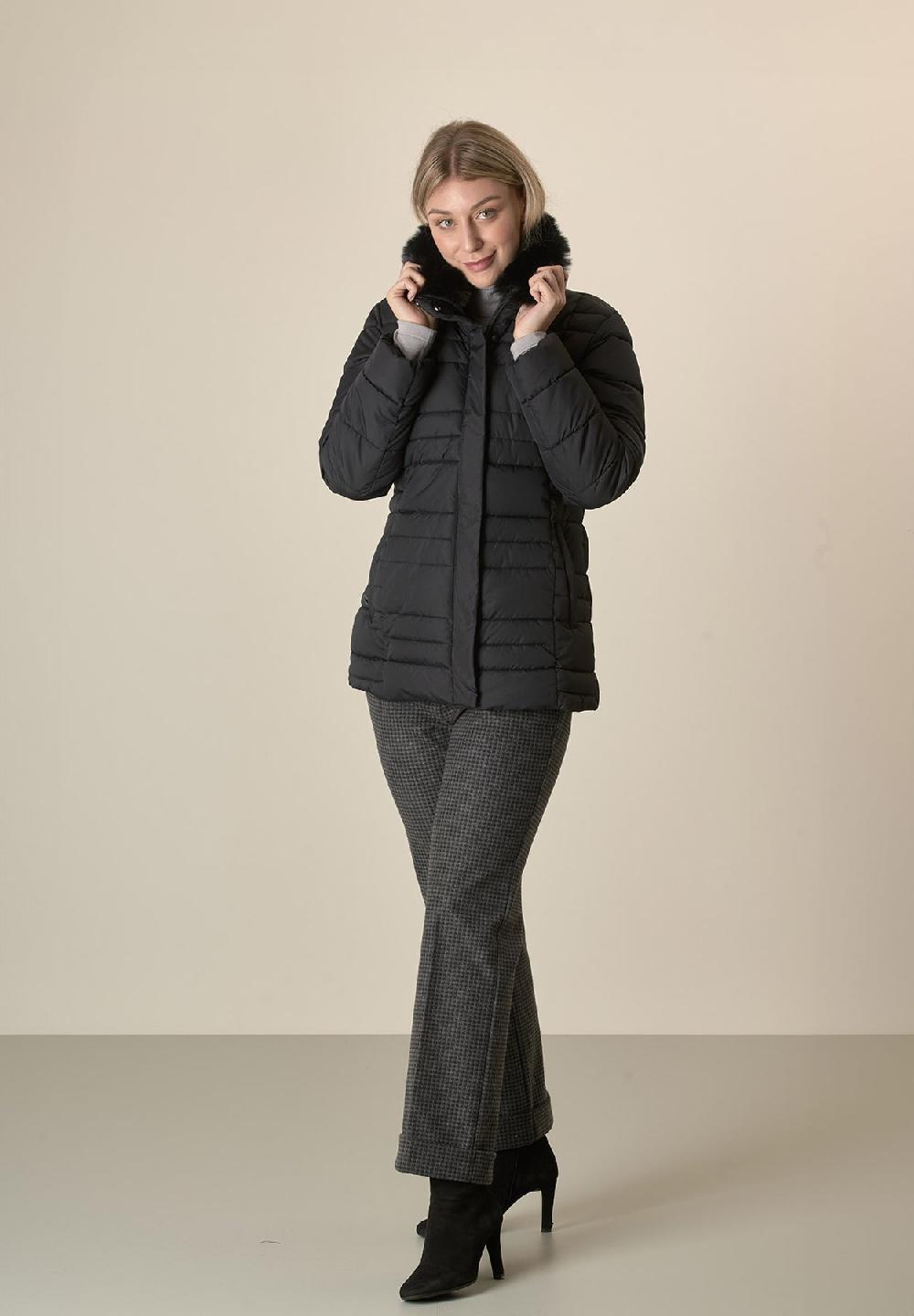 Angelico Piumino nero pelliccia staccabile Shopping Online