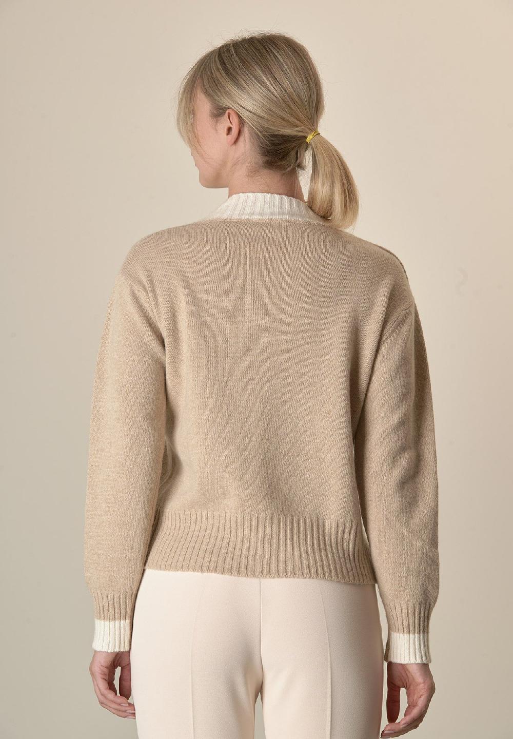 Angelico Scollo V beige misto cashmere Convenienza
