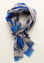 Angelico Stola grigia blu fantasia astratta lana frange Negozio online di fabbrica