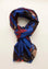 Angelico Stola blu moro quadri lana frange Offerta speciale