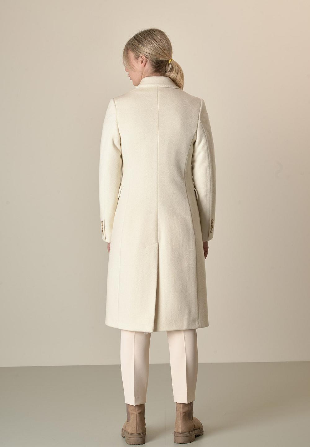 Angelico Cappotto panna doppiopetto lana cashmere Offerta Pasqua