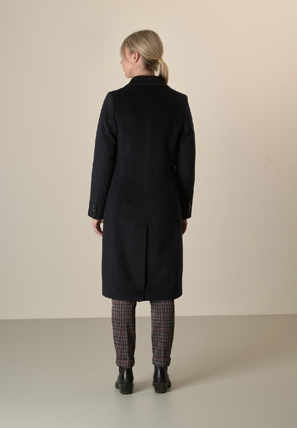 Angelico Cappotto blu navy doppiopetto lana cashmere Offerta per la Festa della Mamma
