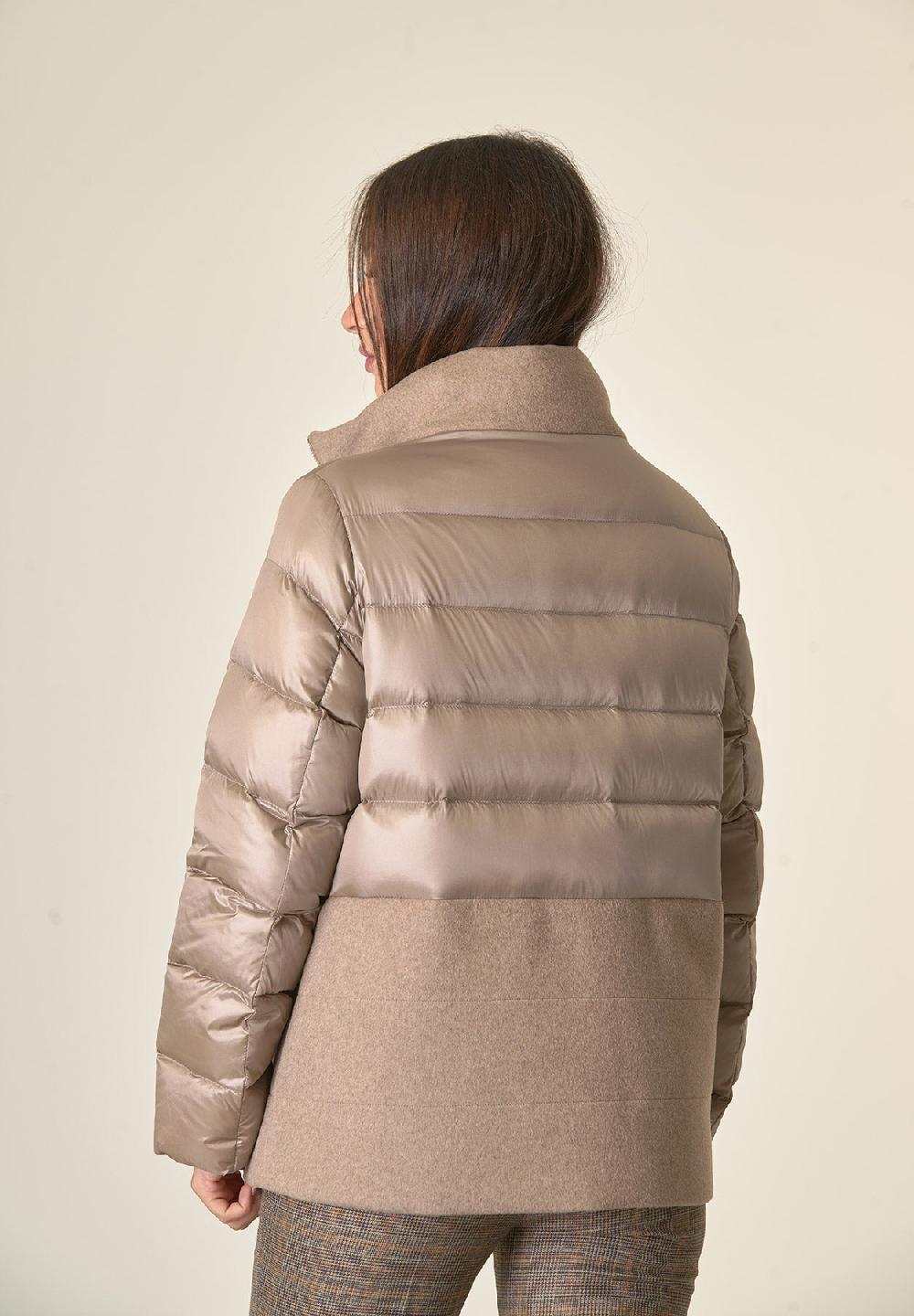 Angelico Piumino beige bi-tessuto corto Vendita calda