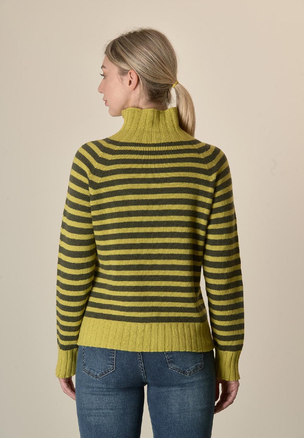 Angelico Lupetto gialla righe misto cashmere Offerta migliore