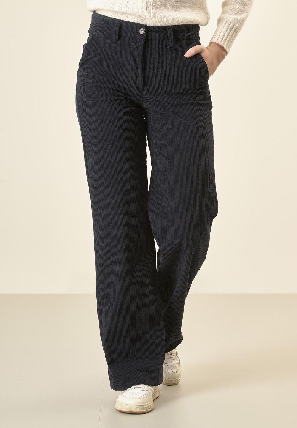 Angelico Pantalone blu velluto palazzo Grandi sconti