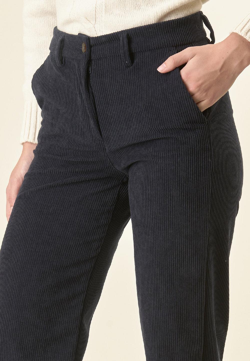 Angelico Pantalone blu velluto palazzo Grandi sconti