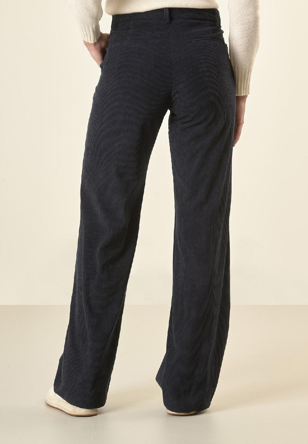 Angelico Pantalone blu velluto palazzo Grandi sconti