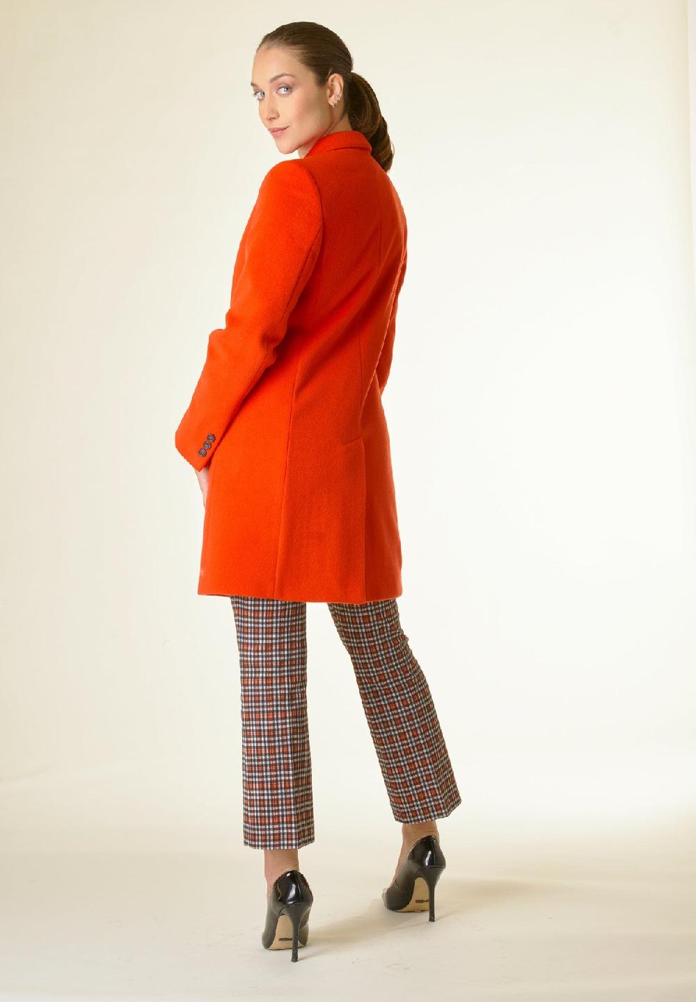 Angelico Cappotto arancione corto lana cashmere Offerte speciali