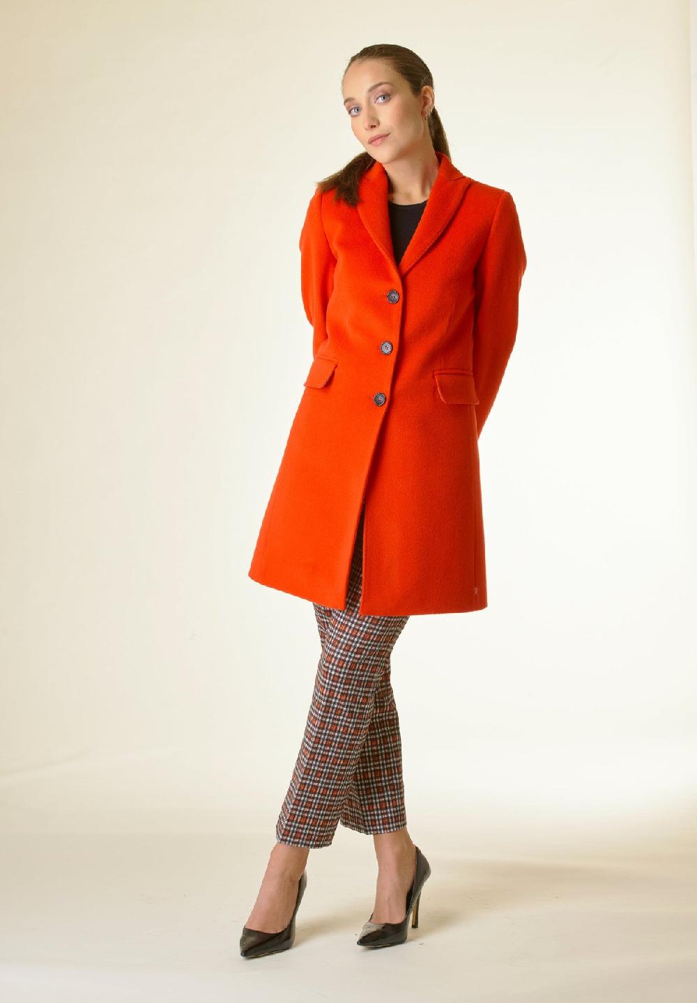 Angelico Cappotto arancione corto lana cashmere Offerte speciali