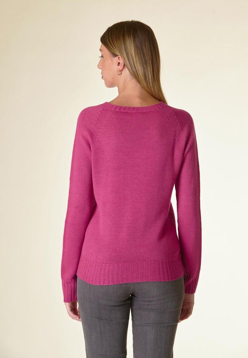 Angelico Maglia fucsia a trecce raglan Super Saving Price