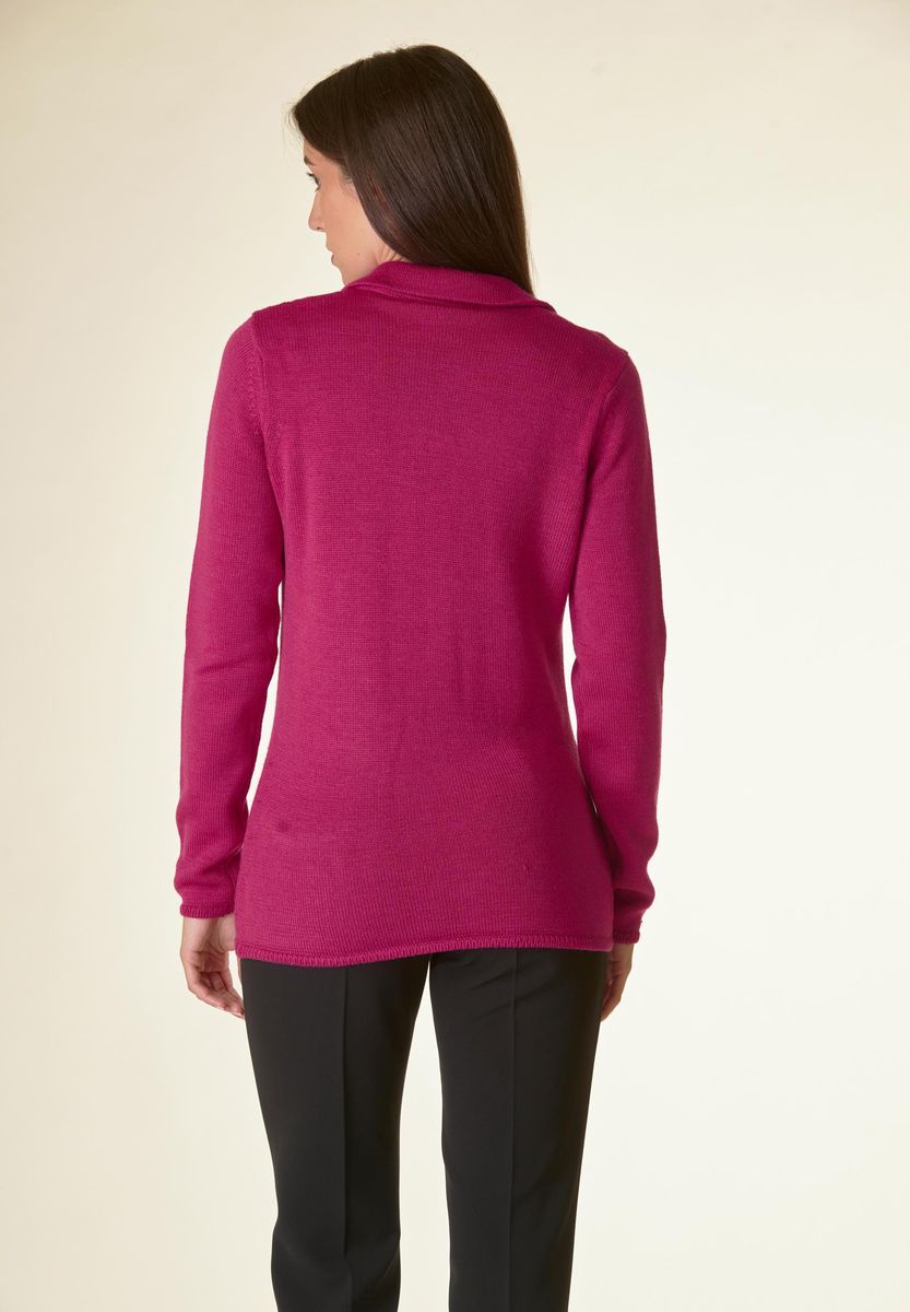 Angelico Cardigan fucsia 3 bottoni merino Lana-Gatto Offerta settimanale