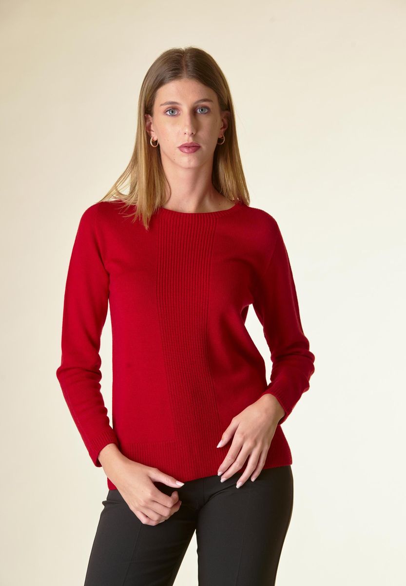 Angelico Maglia rossa motivo centrale costa Lana-Gatto ACQUISTA ORA