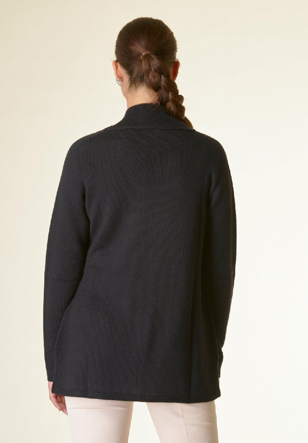 Angelico Cardigan nero collo a scialle Fino al 65% di sconto
