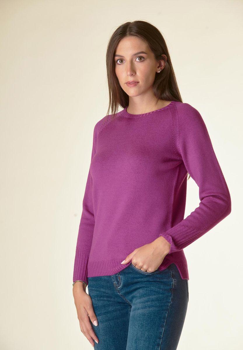 Angelico Maglia ciclamino girocollo raglan Lana-Gatto Only for today