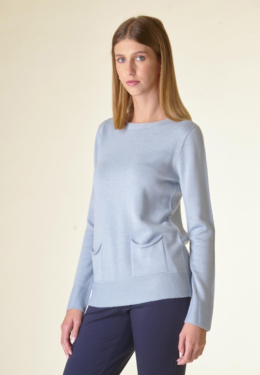 Angelico Maglia celeste taschini inseriti Offerta speciale della fabbrica
