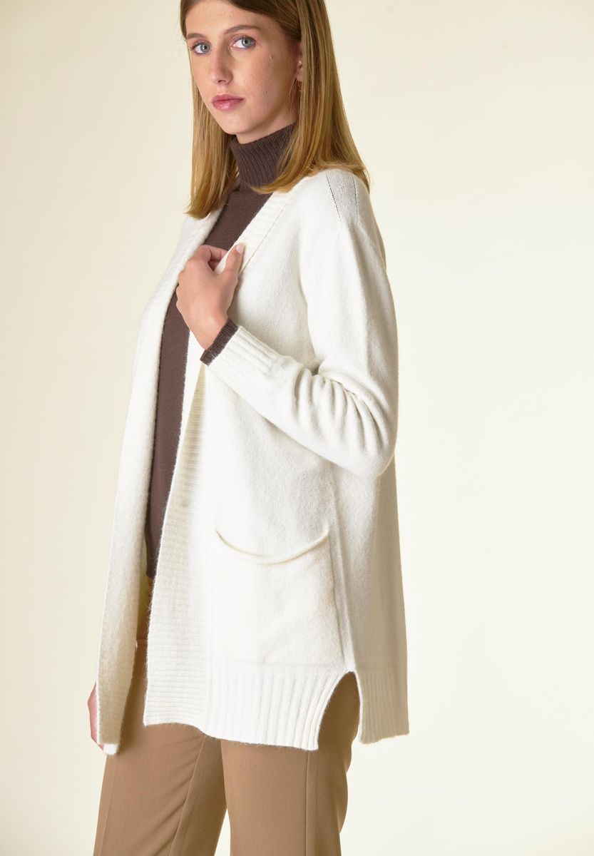 Angelico Cardigan panna sciallato tasconi soft Sostegno trimestrale