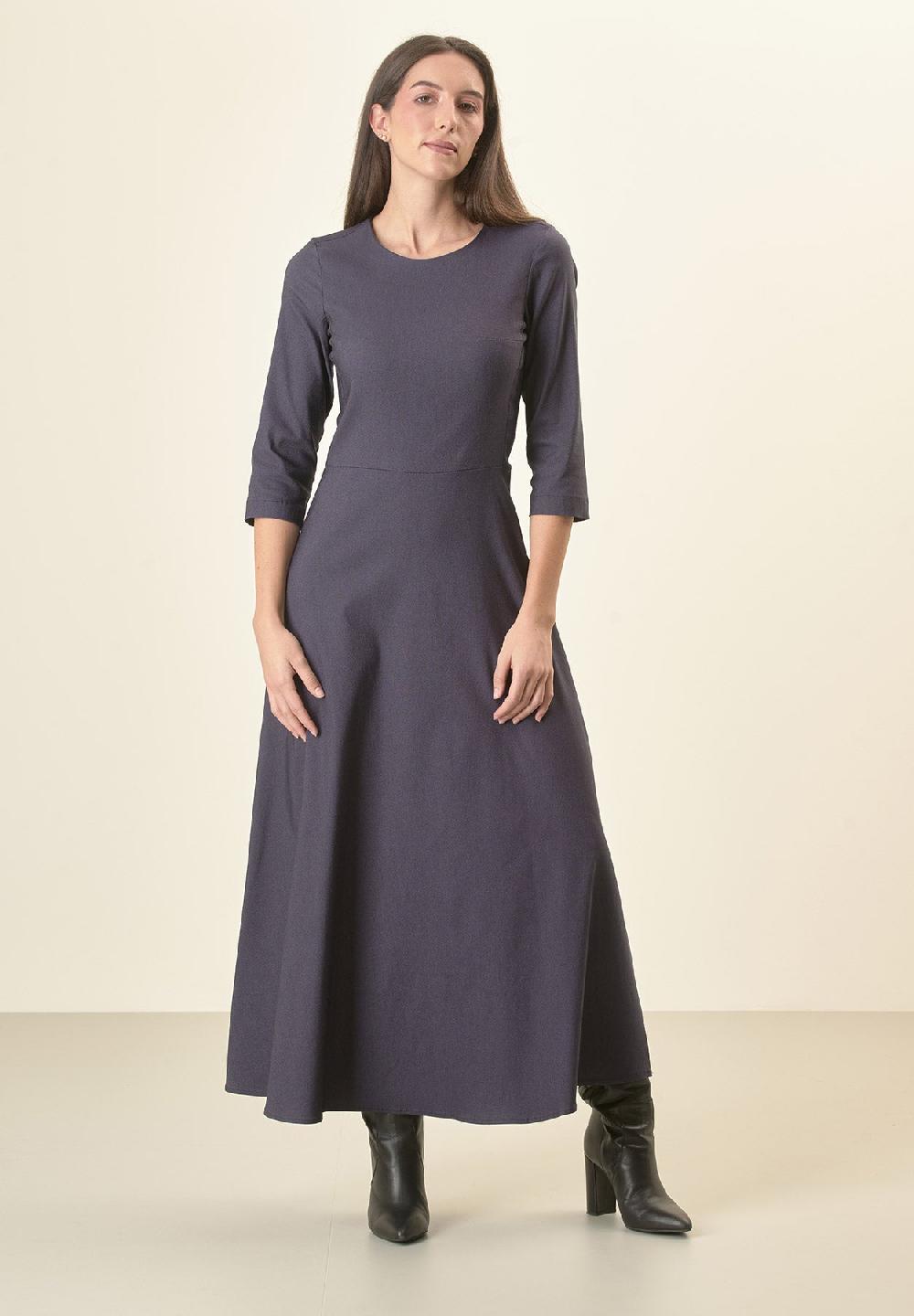 Angelico Abito blu denim svasato Fino al 55% di sconto