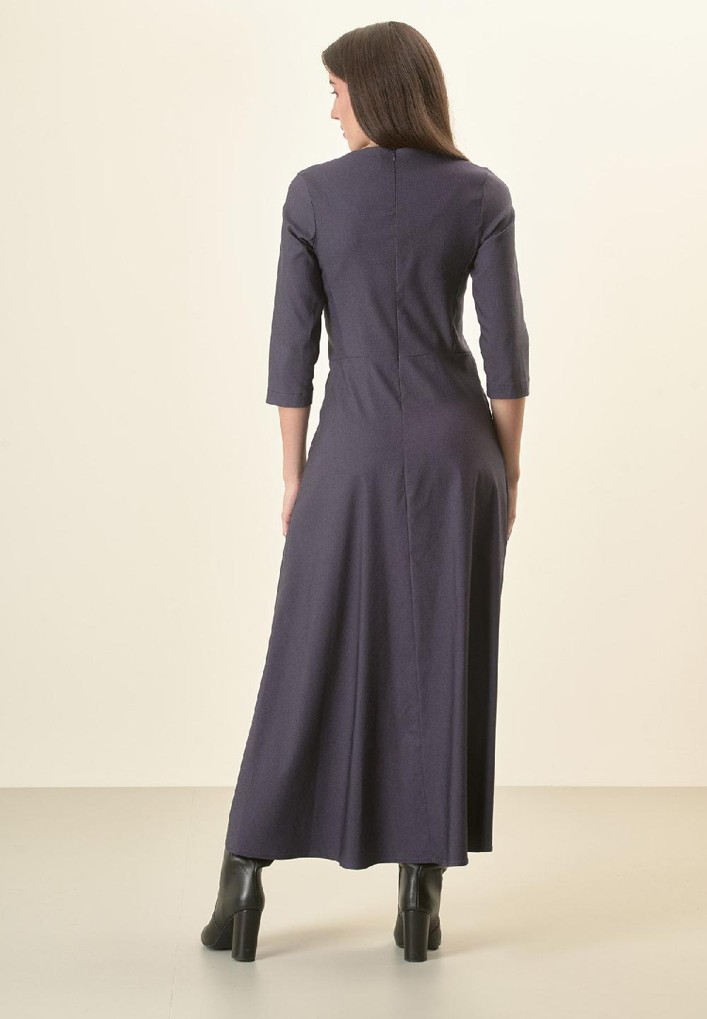 Angelico Abito blu denim svasato Fino al 55% di sconto