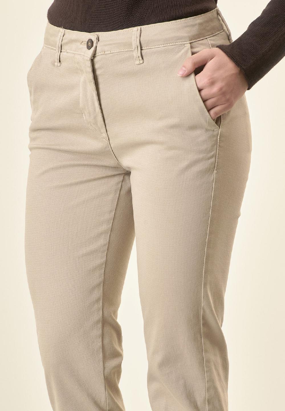 Angelico Pantalone beige chinos cotone stretch Enormi sconti