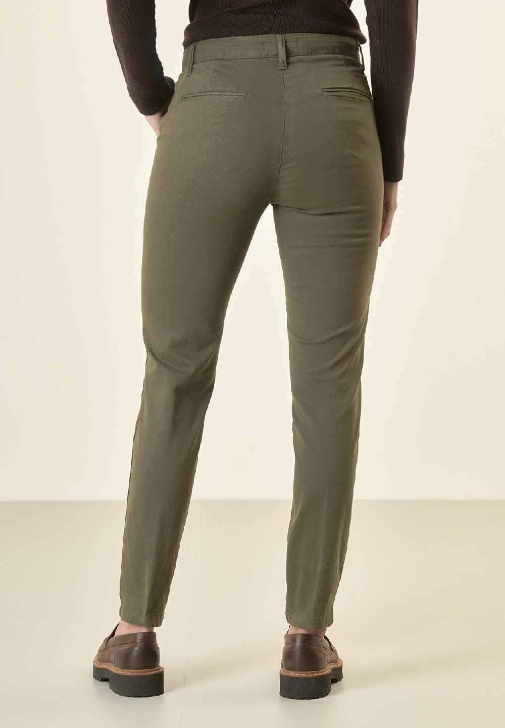 Angelico Pantalone verde chinos cotone stretch 50% di sconto con spedizione gratuita