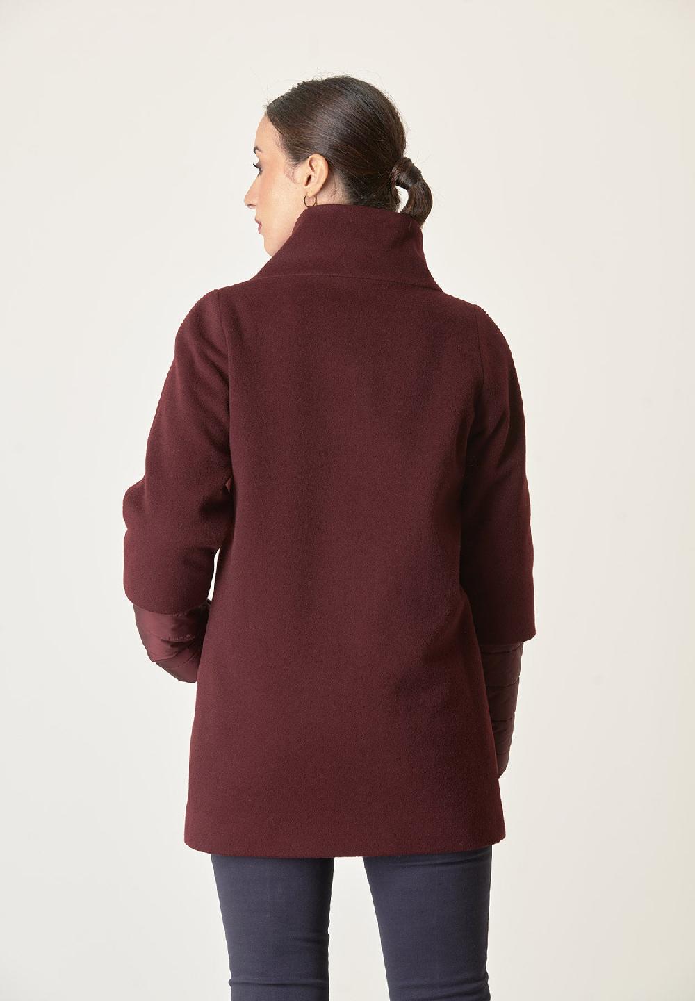 Angelico Cappotto bordeaux lana-cashmere doppia manica Sconti questo mese