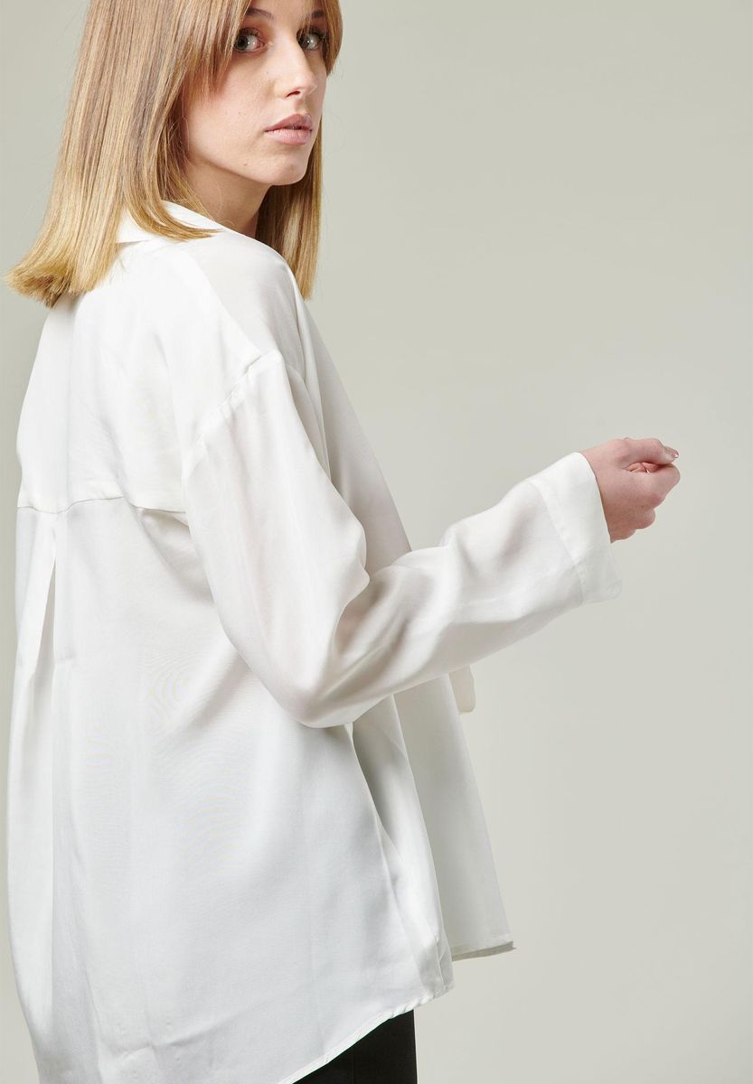 Angelico Camicia panna collo polo piega centrale Italy