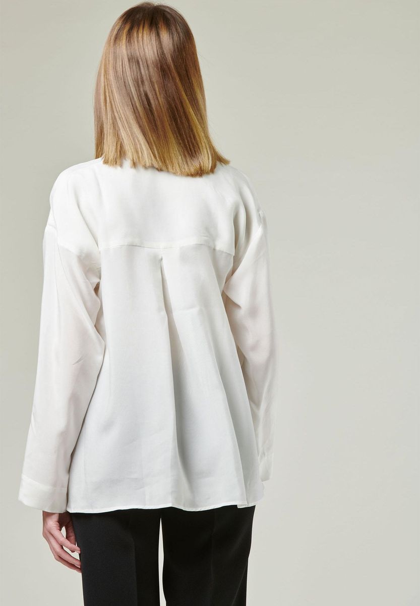 Angelico Camicia panna collo polo piega centrale Italy