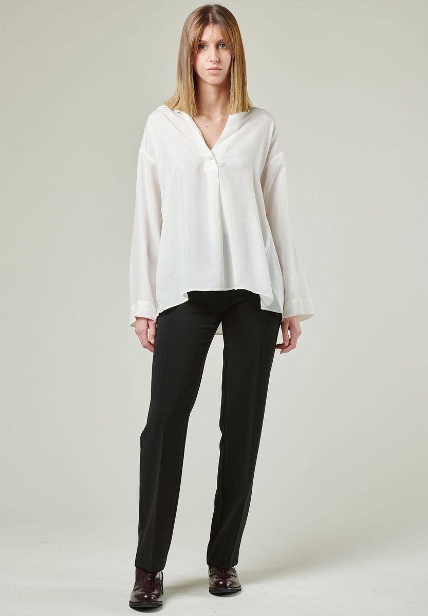 Angelico Camicia panna collo polo piega centrale Italy