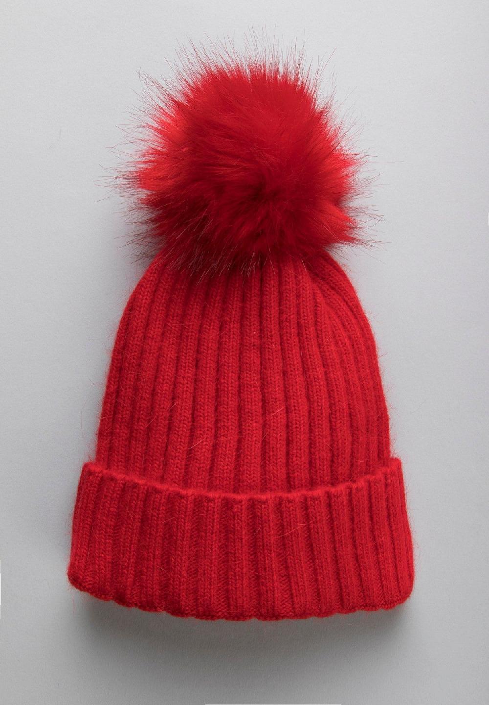 Angelico Berretto rosso pompon Nuovo