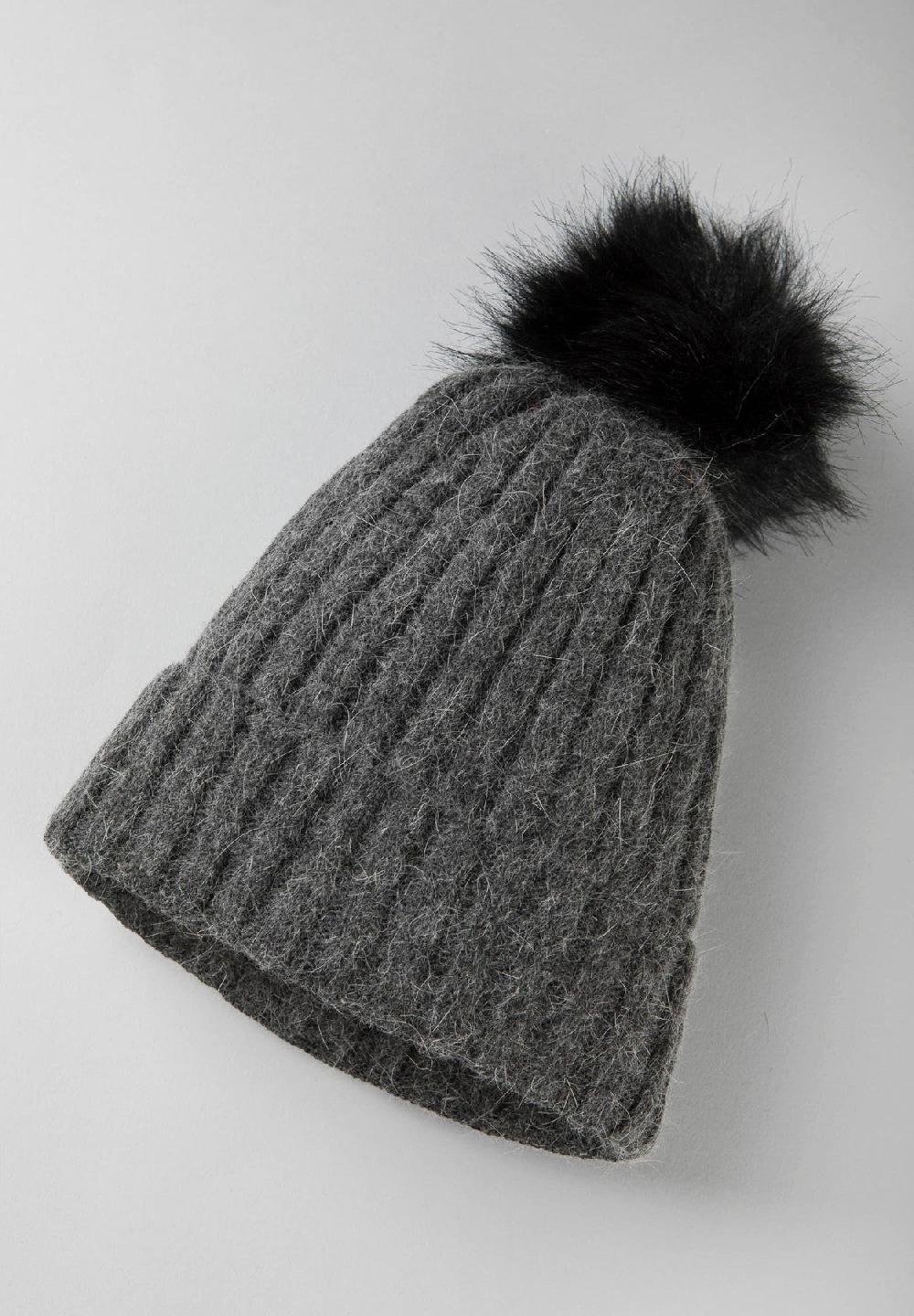 Angelico Berretto grigio pompon Qualità